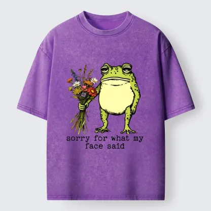 Tokyo-Tiger Frog Sorry Mode Activated Washed T-Shirt