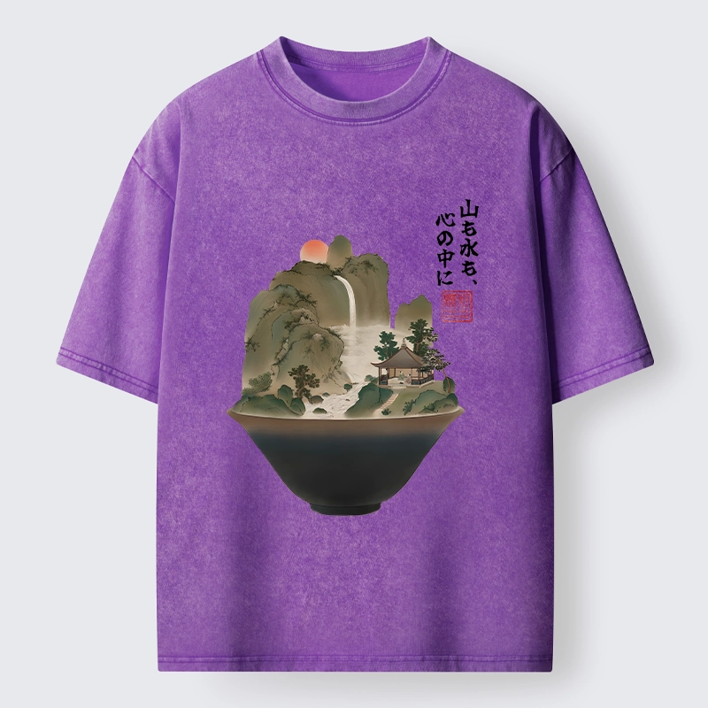 Tokyo-Tiger Bowl Of Zen Art Washed T-Shirt