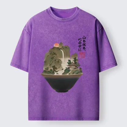 Tokyo-Tiger Bowl Of Zen Art Washed T-Shirt