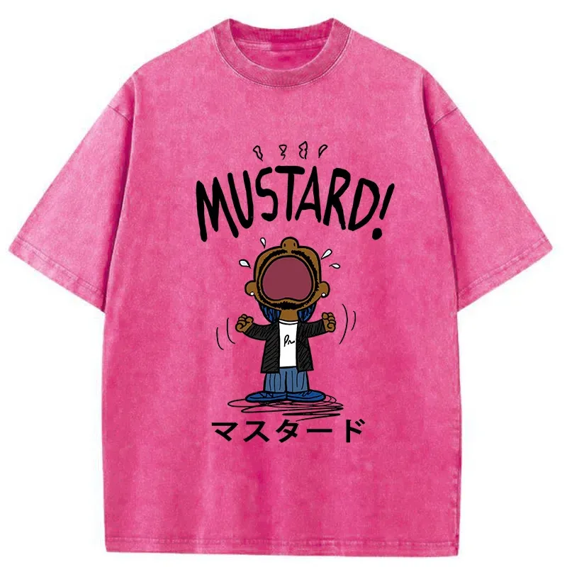 Tokyo-Tiger Mustard Funny kanji Washed T-Shirt