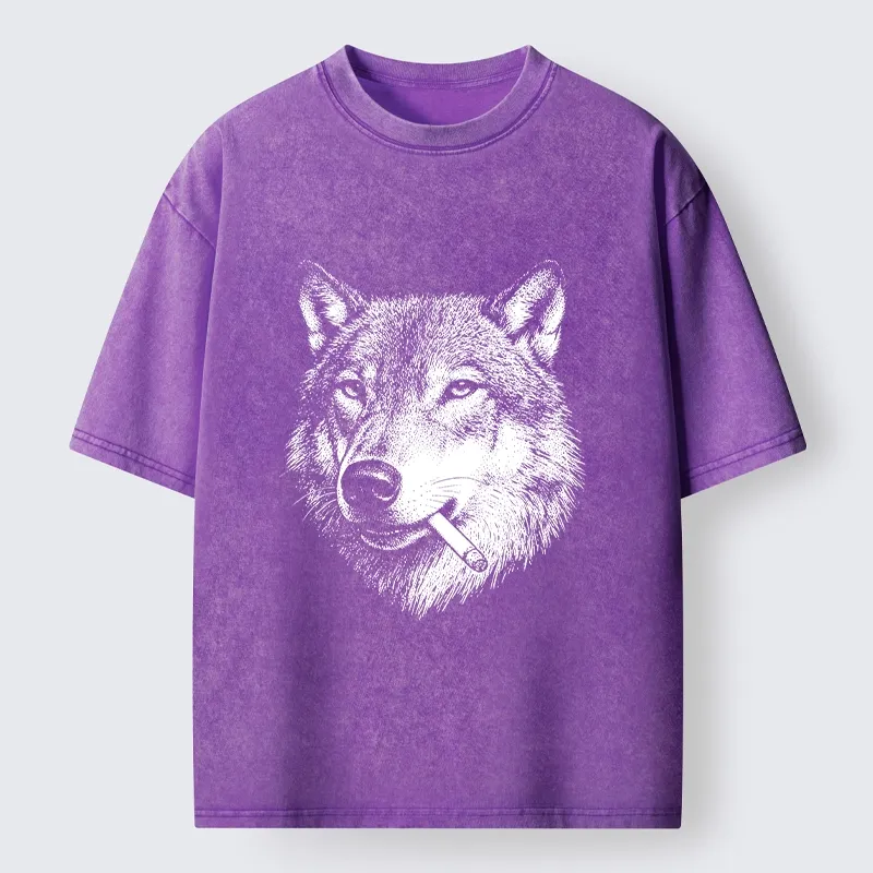 Tokyo-Tiger Cool Wolf Meme Bad Decisions Pending Washed T-Shirt