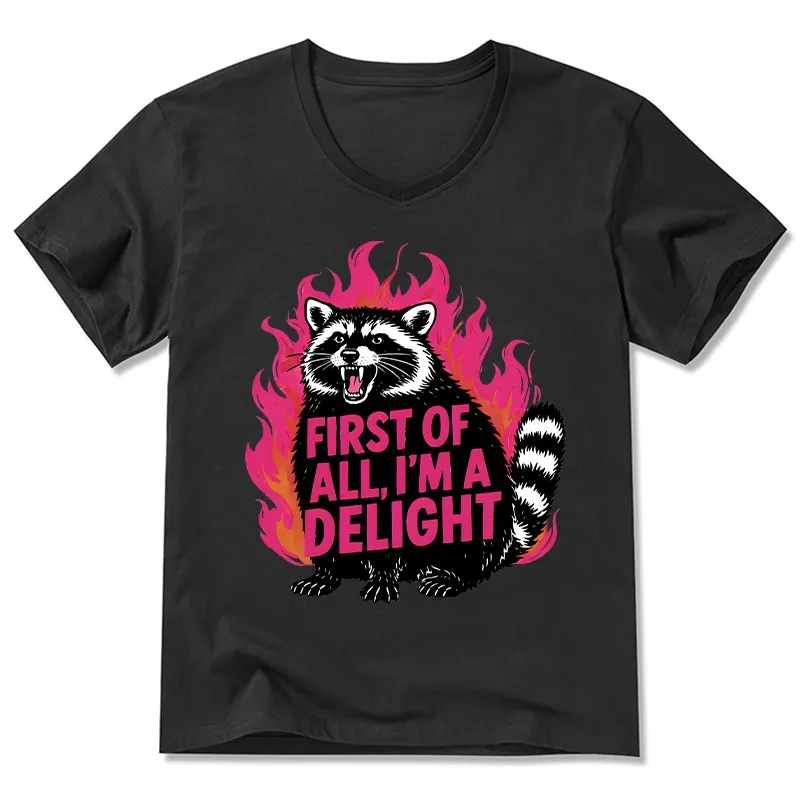 Tokyo-Tiger Angry Raccoon Funny V-Neck Classic T-Shirt