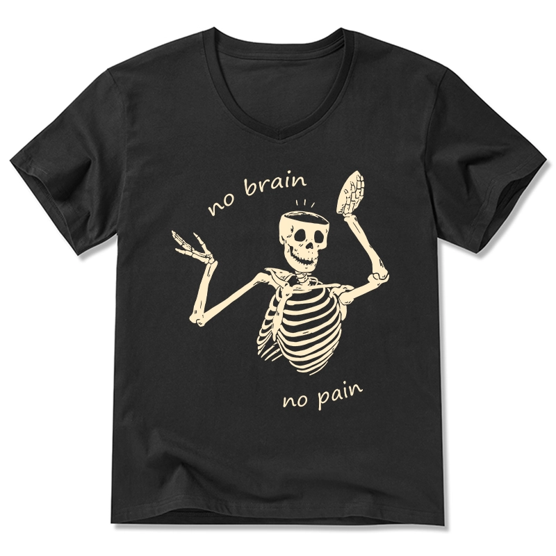 Tokyo-Tiger Skeletons Feel No Pain V-Neck Classic T-Shirt