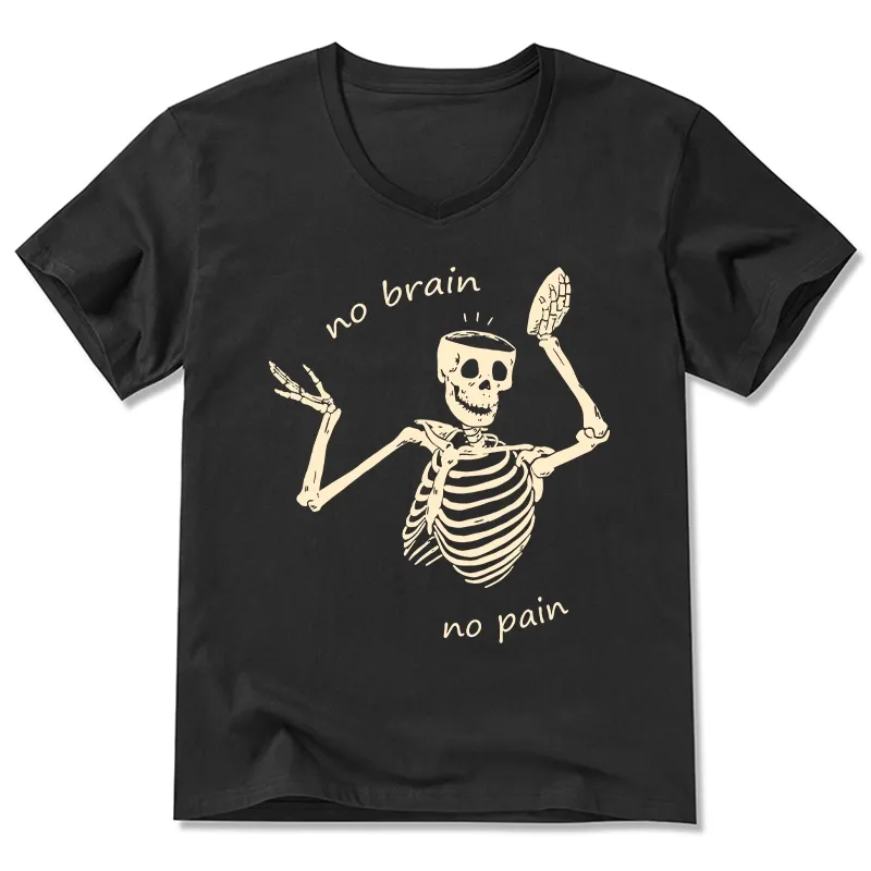 Tokyo-Tiger Skeletons Feel No Pain V-Neck Classic T-Shirt Sale