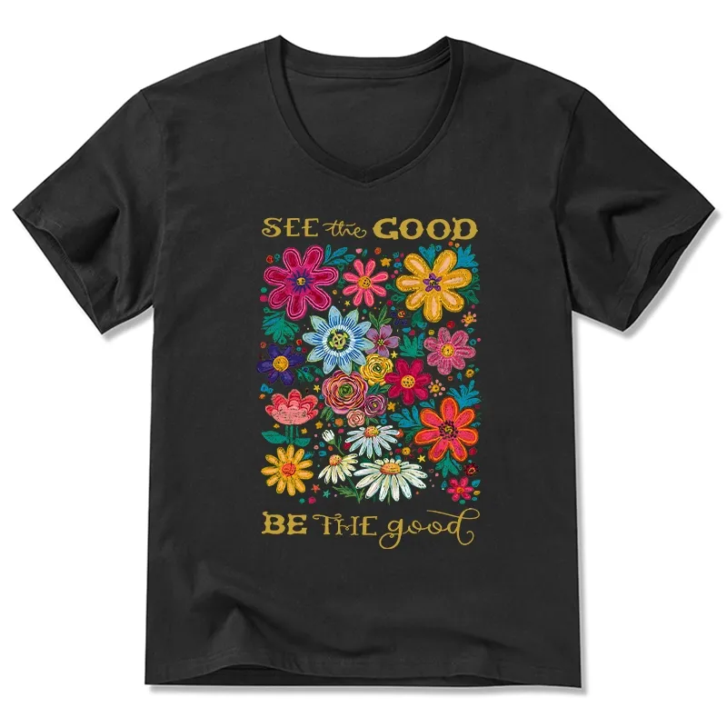Tokyo-Tiger Flower：See The Good Be The Good V-Neck Classic T-Shirt Sale