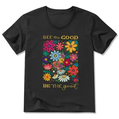 Tokyo-Tiger Flower：See The Good Be The Good V-Neck Classic T-Shirt