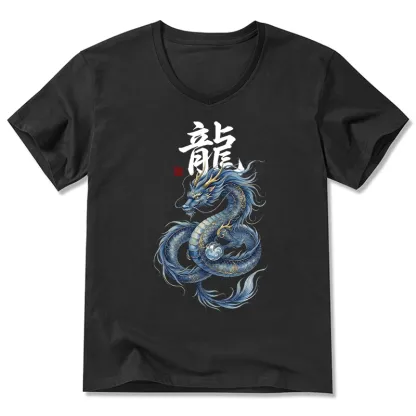 Tokyo-Tiger Mythic Blue Dragon V-Neck Classic T-Shirt