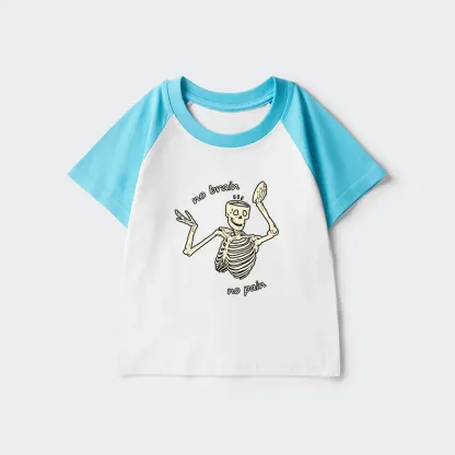 Tokyo-Tiger Skeletons Feel No Pain Kids Raglan T-shirt