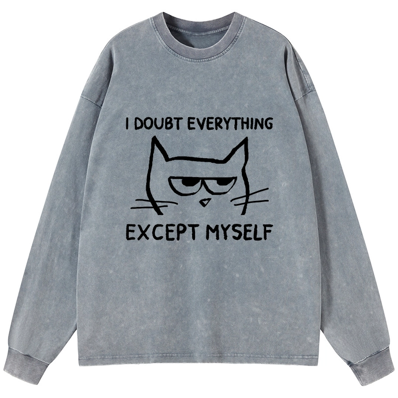 Tokyo-Tiger Confident Kitten Washed Long Sleeve T-Shirt