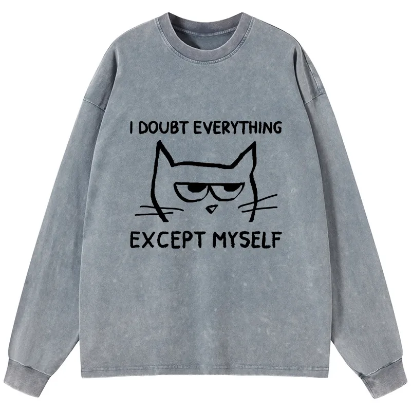 Tokyo-Tiger Confident Kitten Washed Long Sleeve T-Shirt Sale