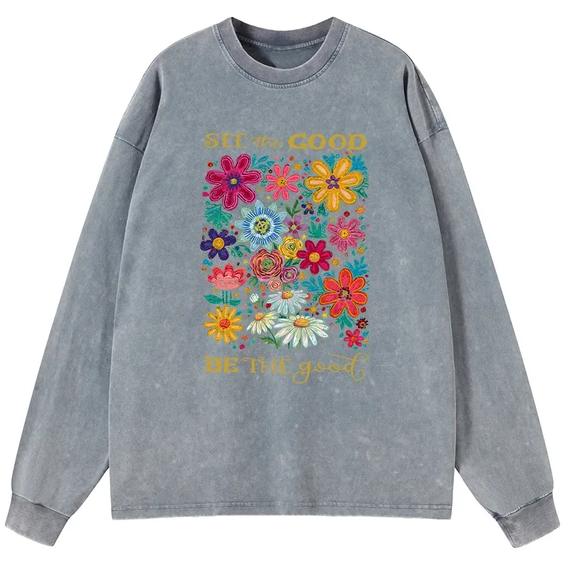 Tokyo-Tiger Flower：See The Good Be The Good Washed Long Sleeve T-Shirt