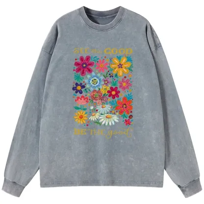 Tokyo-Tiger Flower：See The Good Be The Good Washed Long Sleeve T-Shirt