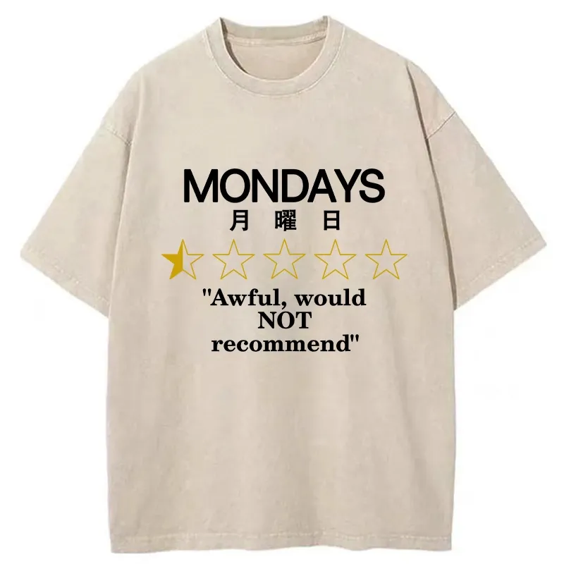 Tokyo-Tiger Not Recommended On Mondays Washed T-Shirt