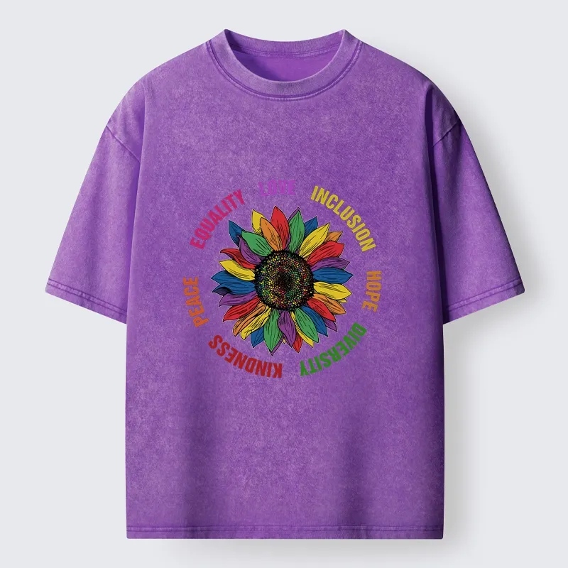 Tokyo-Tiger Pride Sunflower Love And Hope Washed T-Shirt