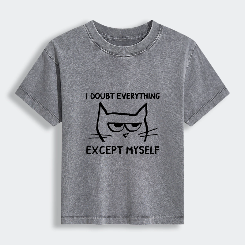 Tokyo-Tiger Confident Kitten Women's Washed T-shirt