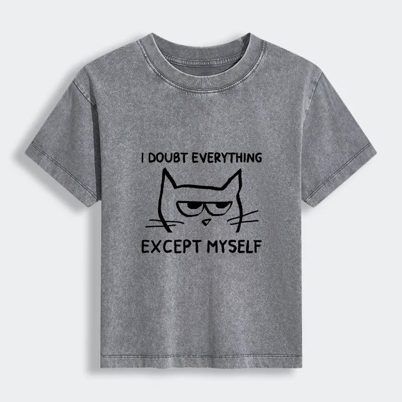 Tokyo-Tiger Confident Kitten Women's Washed T-shirt