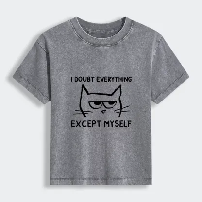 Tokyo-Tiger Confident Kitten Women's Washed T-shirt