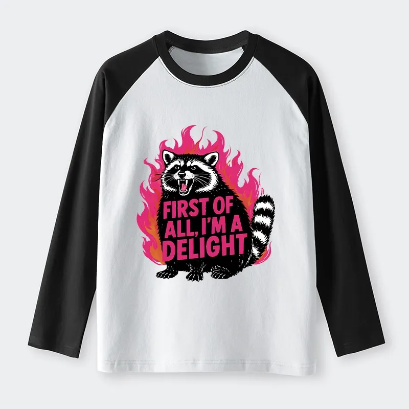 Tokyo-Tiger Angry Raccoon Funny Raglan Long Sleeve T-shirt Sale