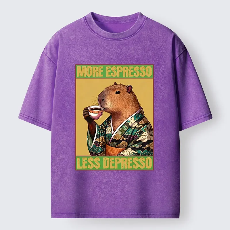 Tokyo-Tiger Capybara Coffee Break Washed T-Shirt