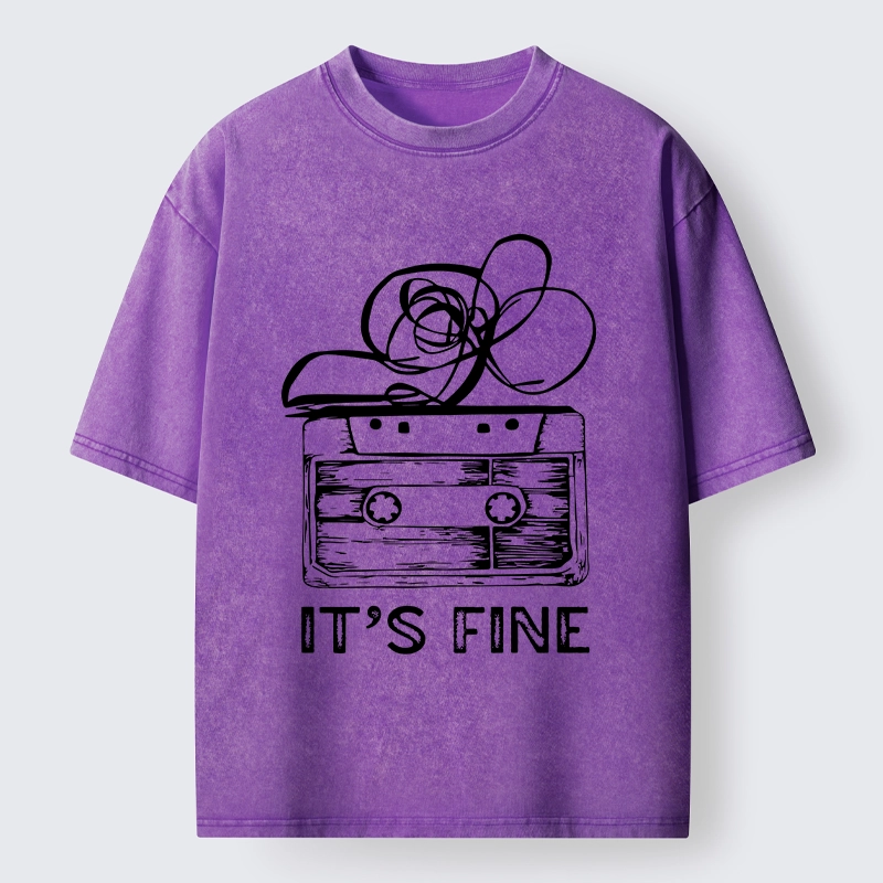 Tokyo-Tiger Cassette Fine Meme Washed T-Shirt