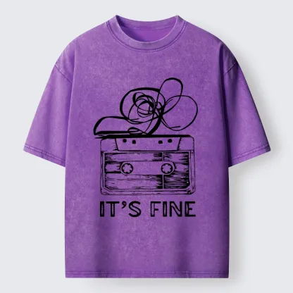 Tokyo-Tiger Cassette Fine Meme Washed T-Shirt