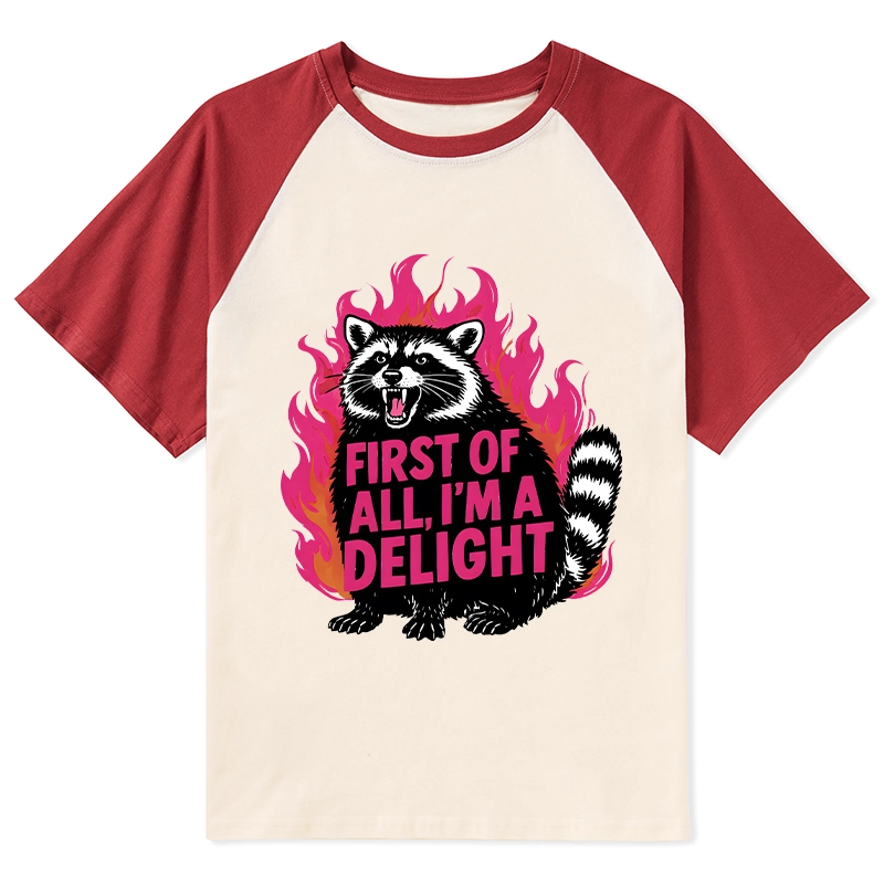 Tokyo-Tiger Angry Raccoon Funny Raglan T-shirt