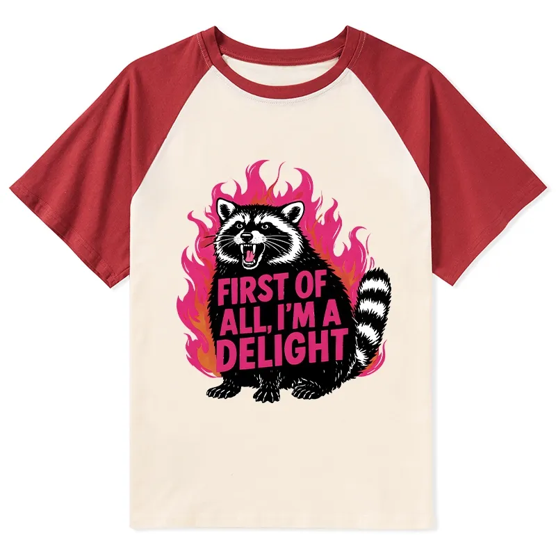 Tokyo-Tiger Angry Raccoon Funny Raglan T-shirt