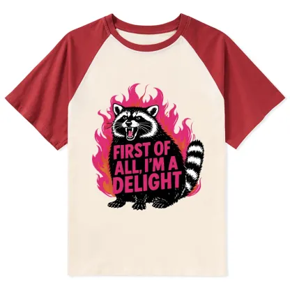 Tokyo-Tiger Angry Raccoon Funny Raglan T-shirt