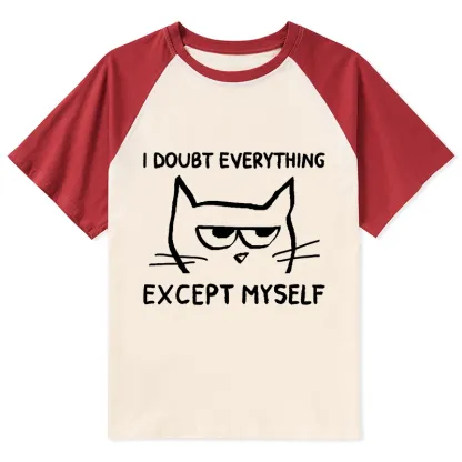 Tokyo-Tiger Confident Kitten Raglan T-shirt