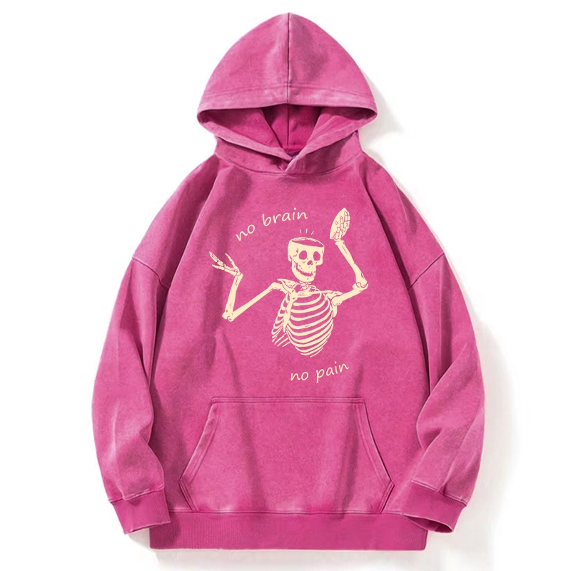 Tokyo-Tiger Skeletons Feel No Pain Washed Hoodie
