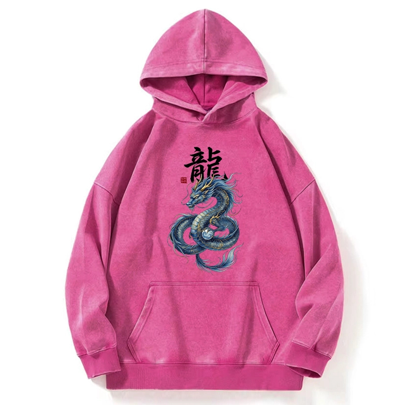 Tokyo-Tiger Mythic Blue Dragon Washed Hoodie