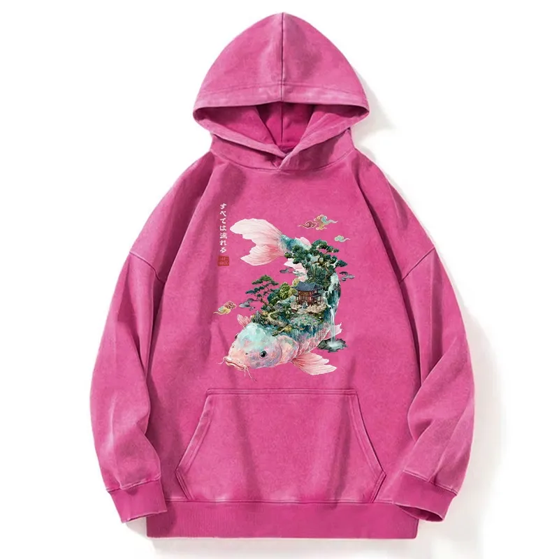 Tokyo-Tiger Journey Of The Flowing Koi Washed Hoodie