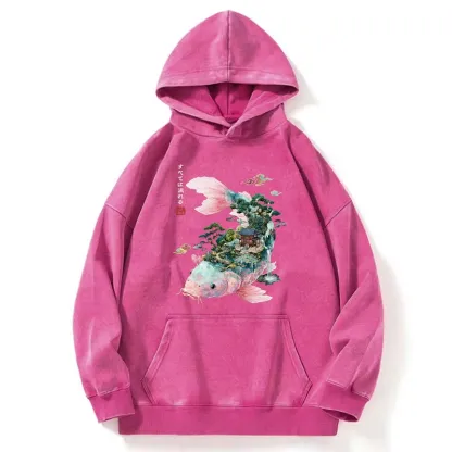 Tokyo-Tiger Journey Of The Flowing Koi Washed Hoodie