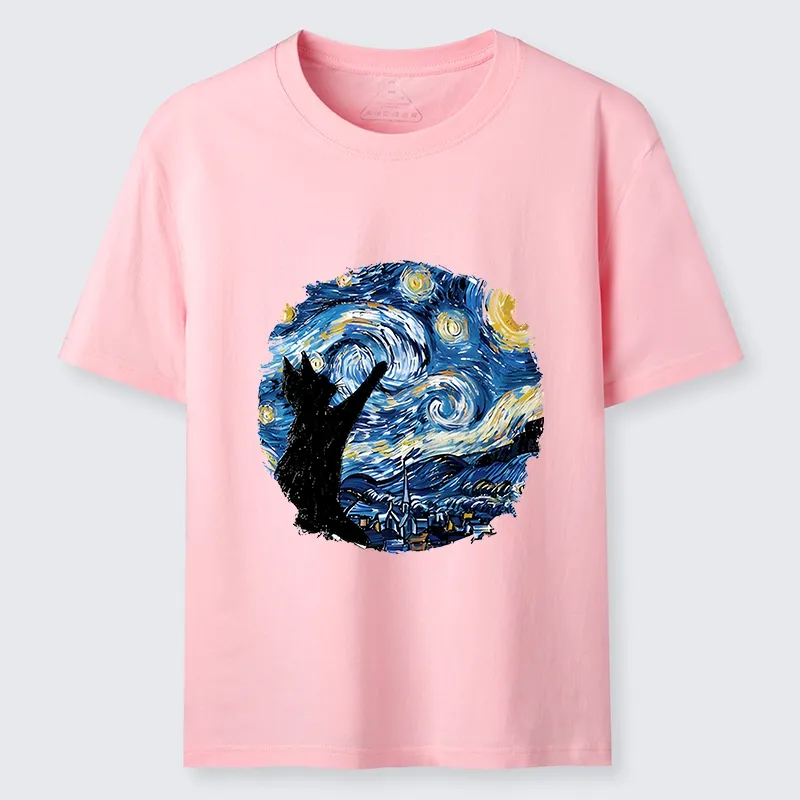 Tokyo-Tiger Starry Night Black Cat Classic T-Shirt
