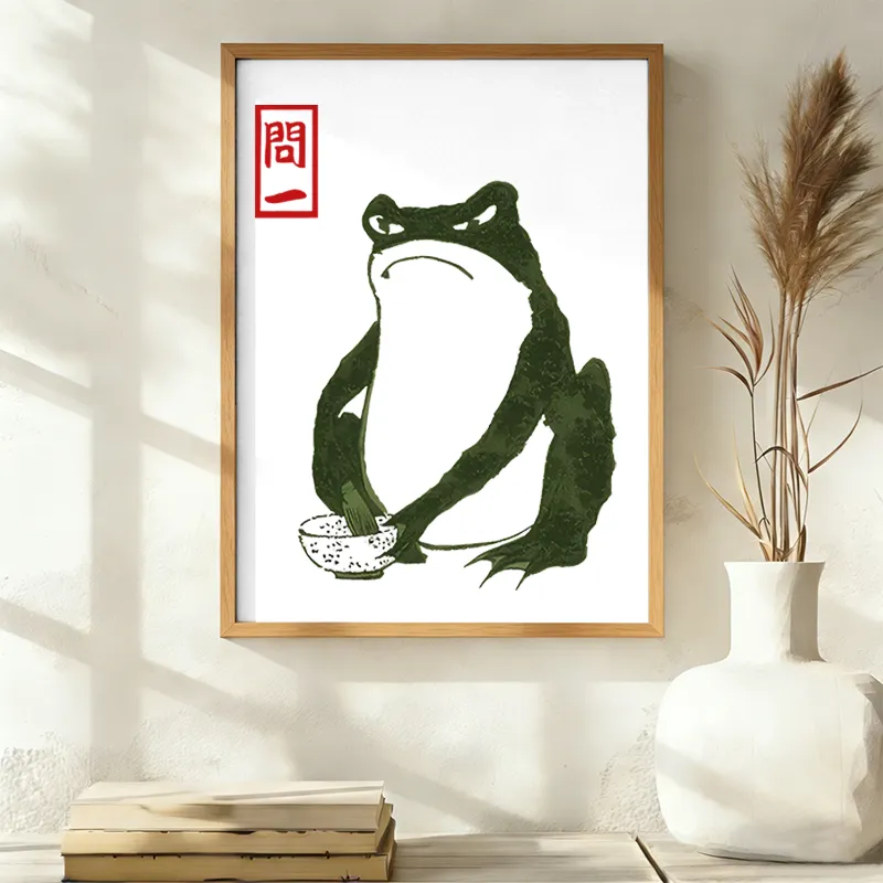Tokyo-Tiger Woodblock Print Frog Wall Art Poster