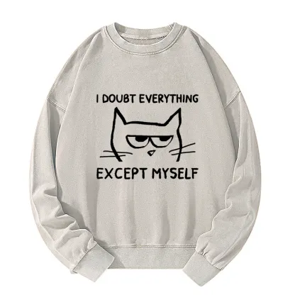 Tokyo-Tiger Confident Kitten Washed Sweatshirt