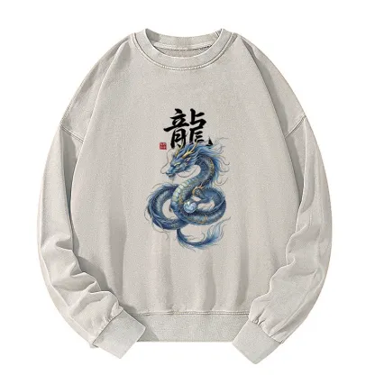 Tokyo-Tiger Mythic Blue Dragon Washed Sweatshirt