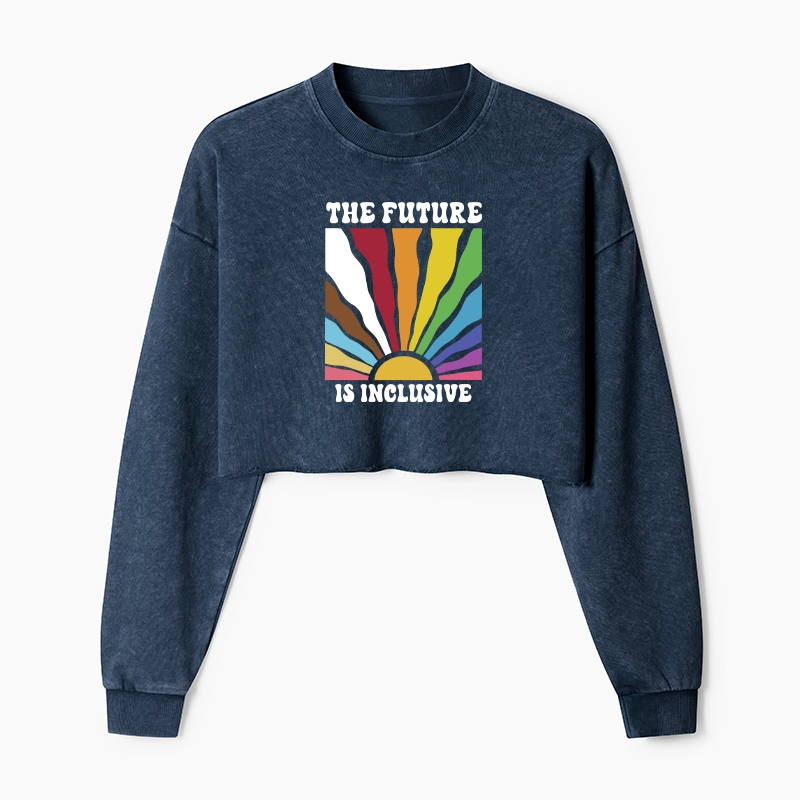 Tokyo-Tiger Pride Future Is Inclusive Washed Crop Sweatshirt