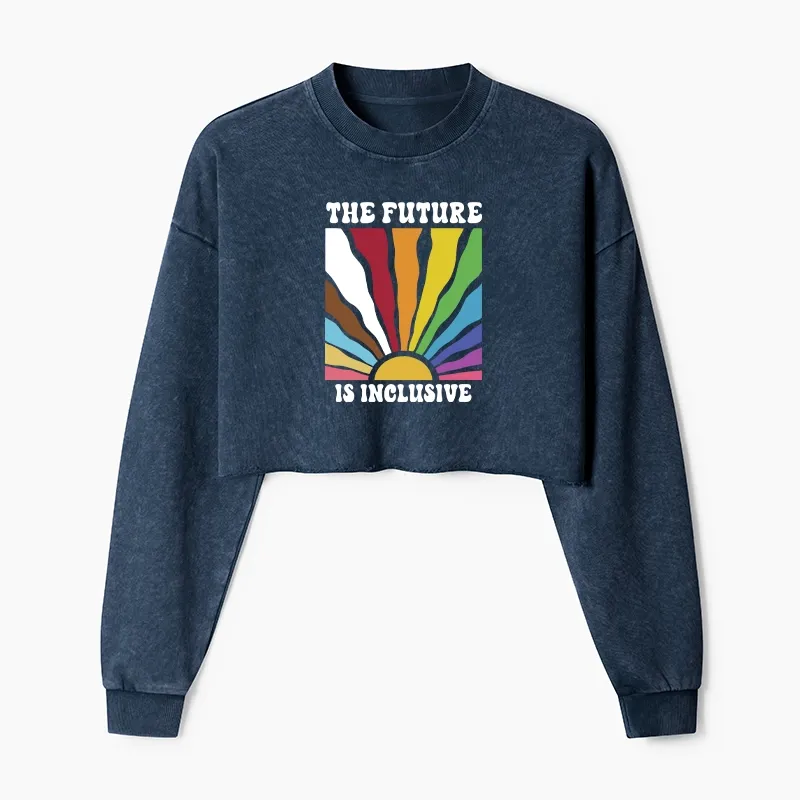 Tokyo-Tiger Pride Future Is Inclusive Washed Crop Sweatshirt
