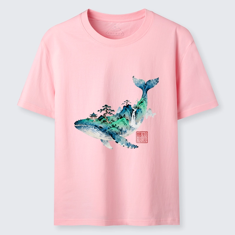 Tokyo-Tiger Whale Ink Painting Landscape Classic T-Shirt