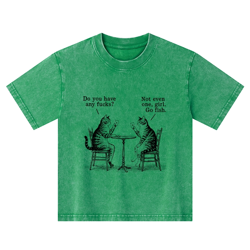 Tokyo-Tiger Cat Poker Night Kids Washed T-Shirt
