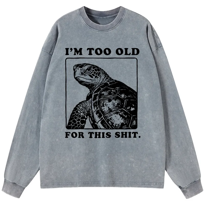 Tokyo-Tiger Turtle I Quit Meme Energy Washed Long Sleeve T-Shirt Sale