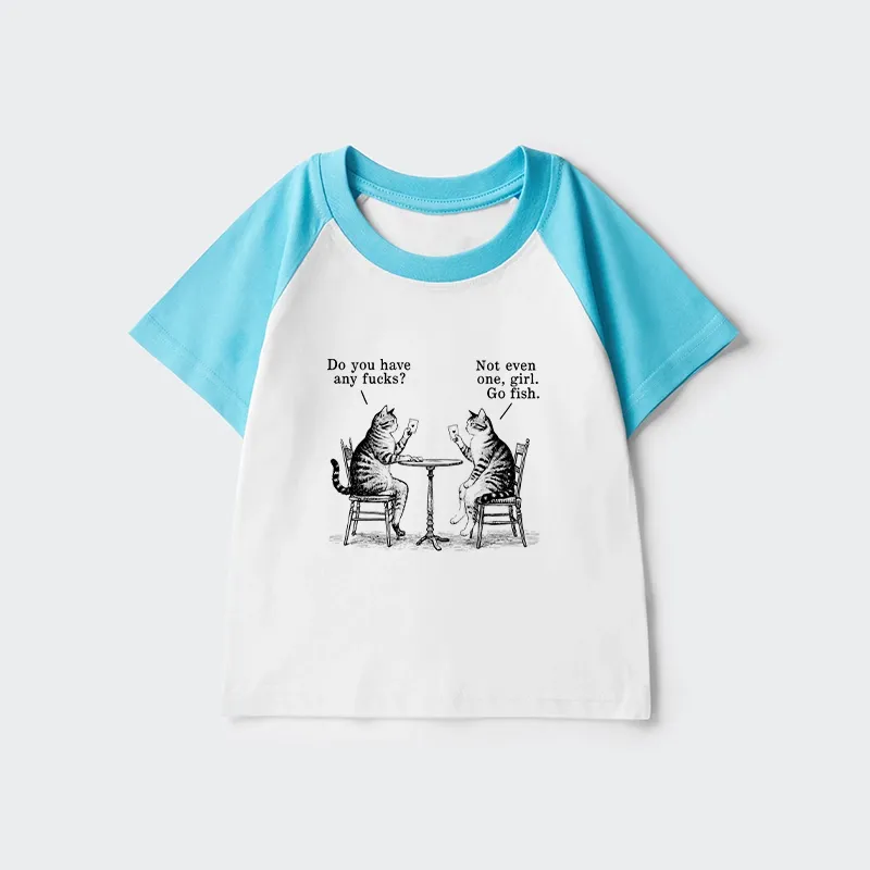Tokyo-Tiger Cat Poker Night Kids Raglan T-shirt