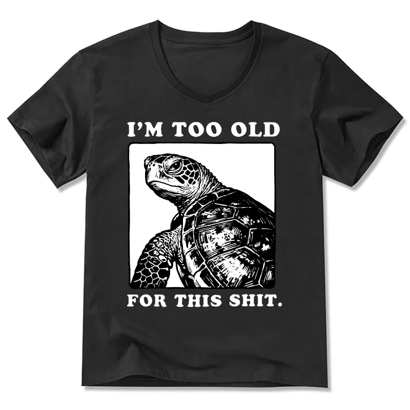 Tokyo-Tiger Turtle I Quit Meme Energy V-Neck Classic T-Shirt