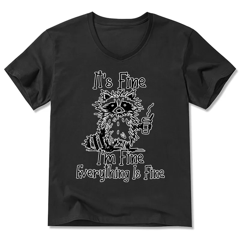 Tokyo-Tiger Raccoon Fine Meme V-Neck Classic T-Shirt