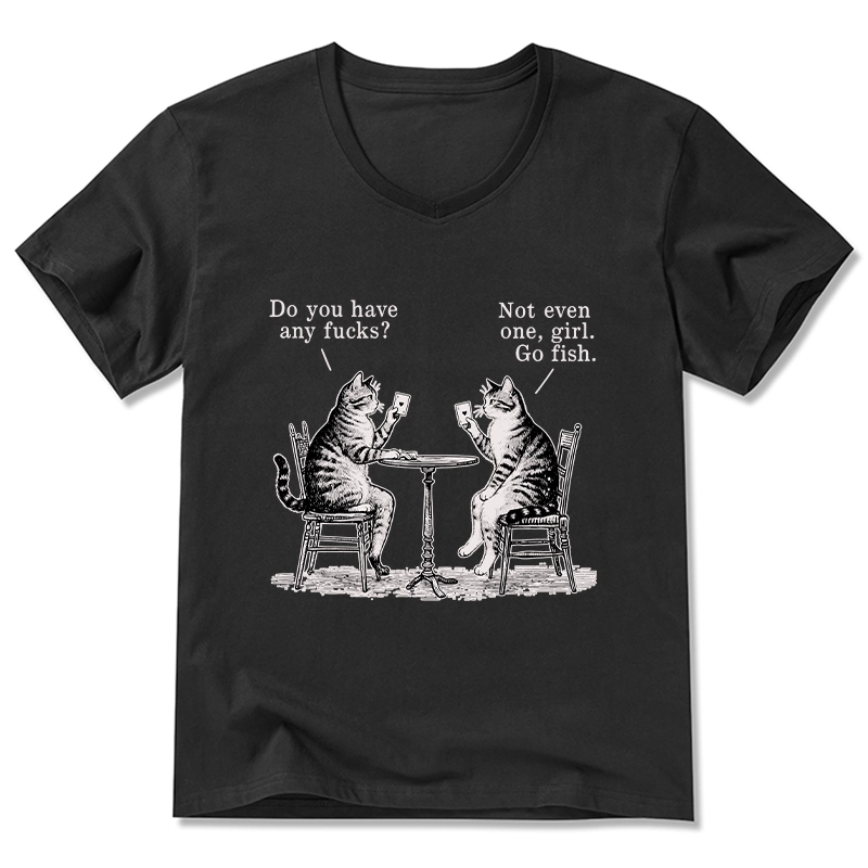 Tokyo-Tiger Cat Poker Night V-Neck Classic T-Shirt