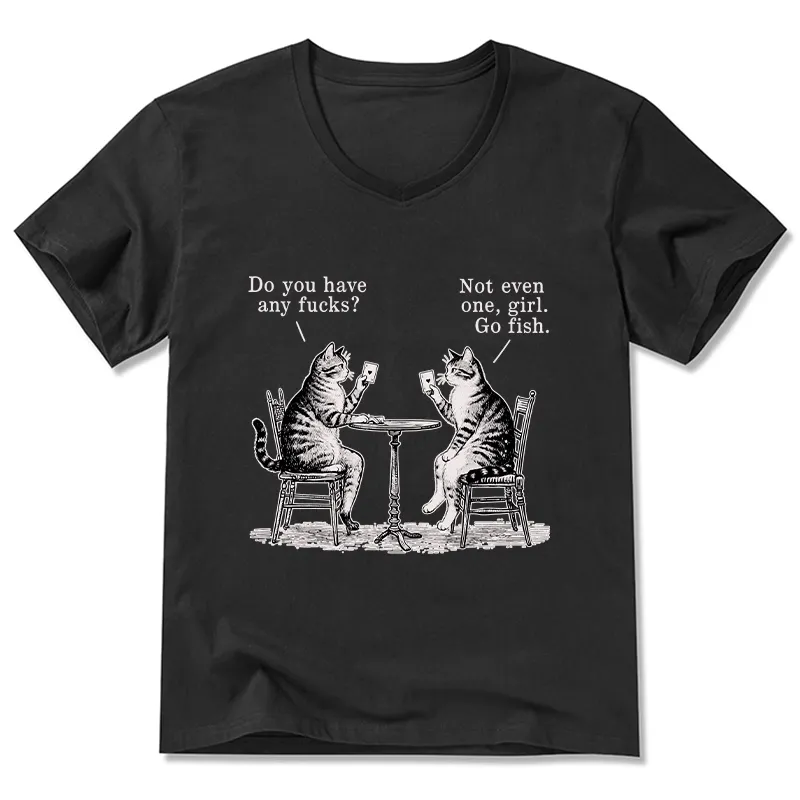 Tokyo-Tiger Cat Poker Night V-Neck Classic T-Shirt