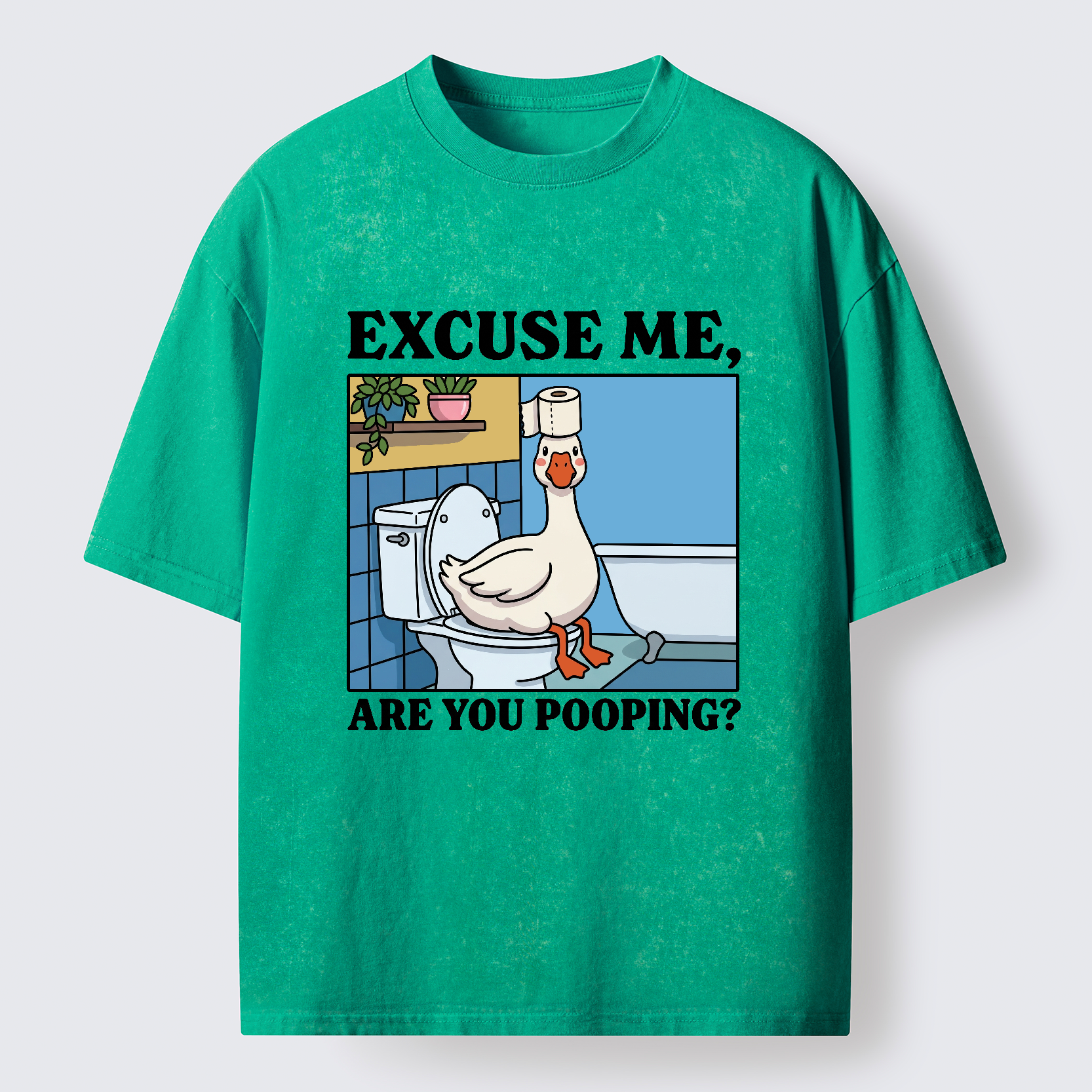 Tokyo-Tiger Are You Pooping Funny Washed T-Shirt