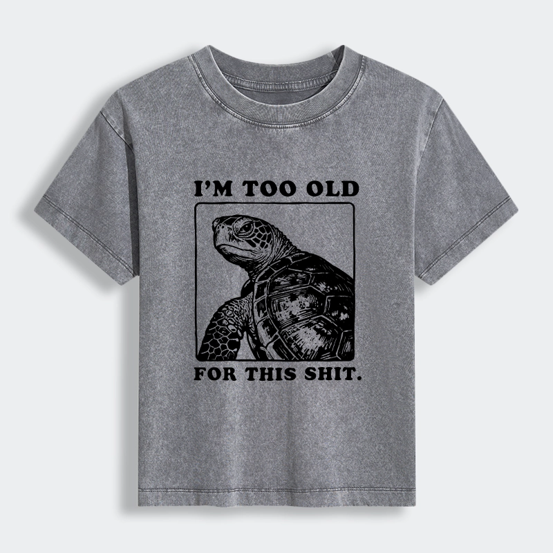 Tokyo-Tiger Turtle I Quit Meme Energy Women's Washed T-shirt