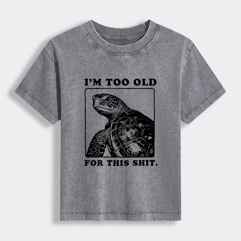 Tokyo-Tiger Turtle I Quit Meme Energy Women's Washed T-shirt